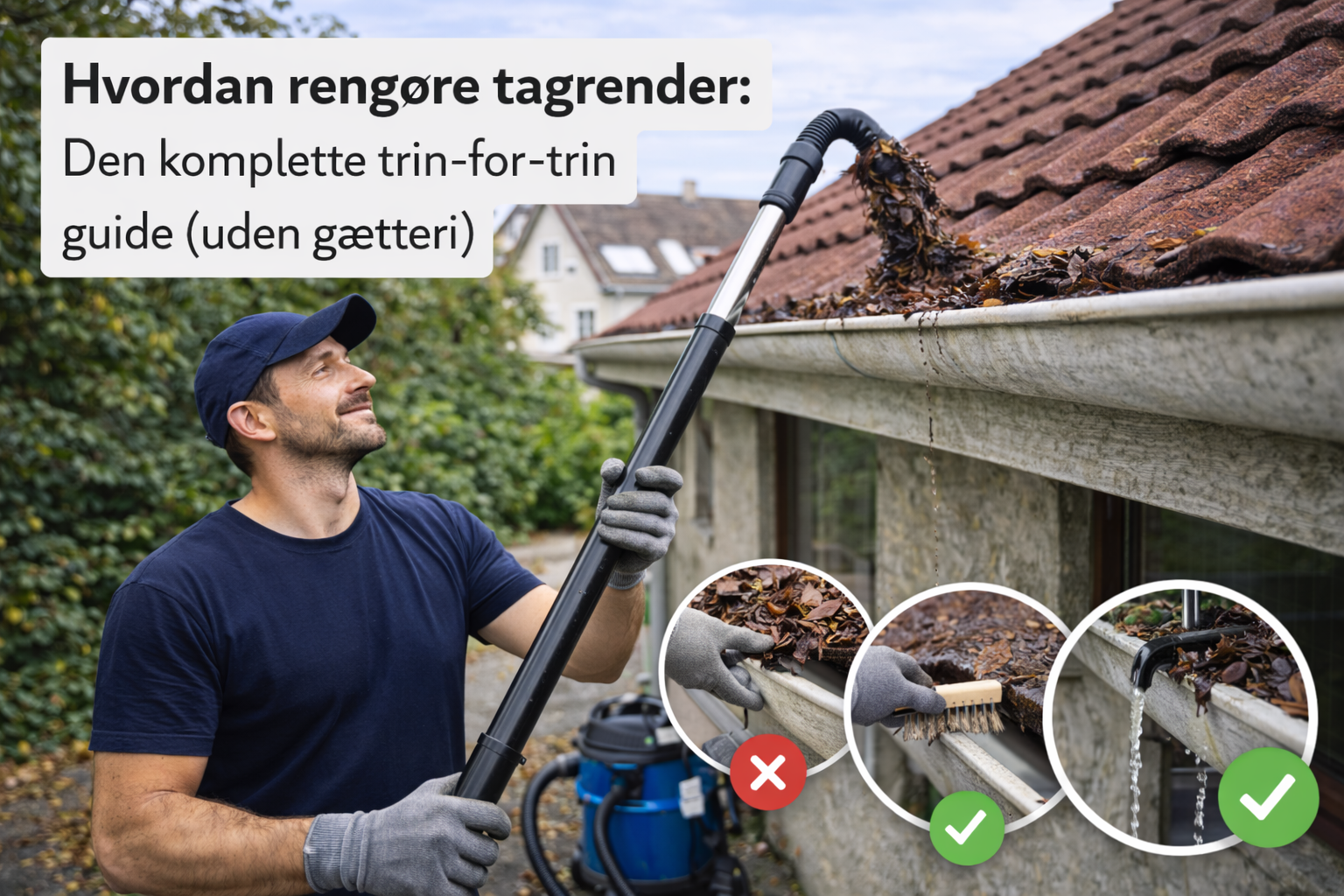 Hvordan rengøre tagrender: Den komplette trin-for-trin guide (uden gætteri)